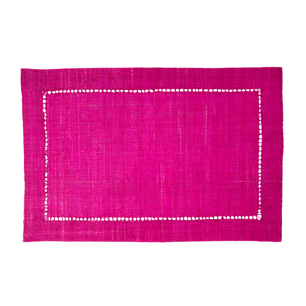 Raffia Placemats in Fuchsia Pink by Rice DK